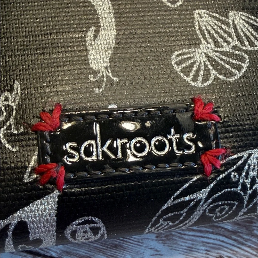 Sakroots Black and silver Patterned wallet clutch wristlet crossbody